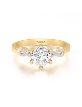 Anillo De Compromiso De Oro 10 K Abba Joyas Zirconia