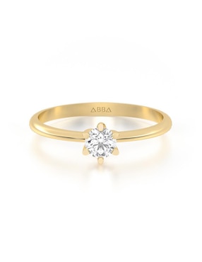 Solitario De Oro 10 K Abba Joyas Zirconia