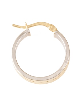 Arracadas Sini de oro 14 k con acabado diamantado