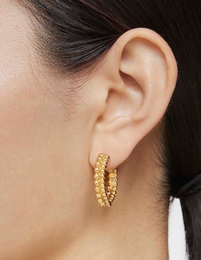 Aretes de aro redondos Tous Gloss de plata P 925 con acabado baño de oro