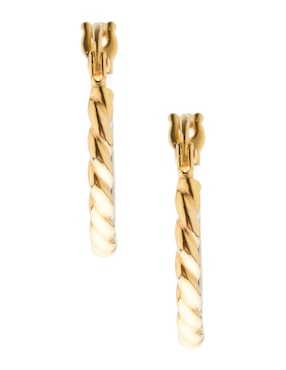Aretes huggies redondos Del Pia de oro 14 K con acabado pulido