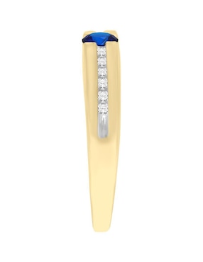 Anillo Fascinare Andromeda 14 k de oro amarillo zafiro y diamante brillante