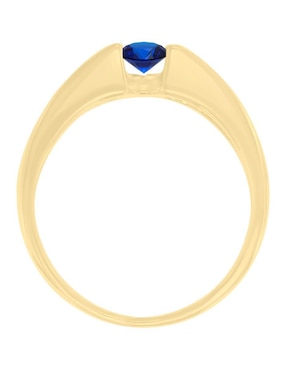 Anillo Fascinare Andromeda 14 k de oro amarillo zafiro y diamante brillante