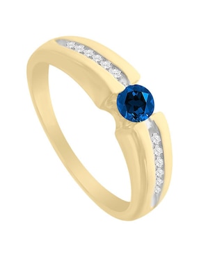 Anillo Fascinare Andromeda 14 k de oro amarillo zafiro y diamante brillante