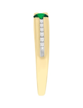 Anillo Fascinare Andromeda 14 k de oro amarillo esmeralda y diamante brillante