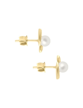 Aretes Fianelli Equilibrio de oro con acabado brillante perla