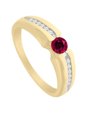 Anillo Fascinare Andromeda 14 k de oro amarillo rubí y diamante brillante