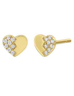 Broqueles de corazón Bony Levy de oro 18 K con acabado pavé