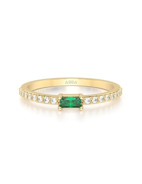 Anillo De Abba Joyas 10 K De Oro Zirconia