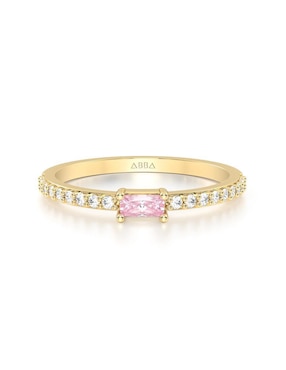 Anillo Abba Joyas 14 K De Oro Zirconia