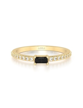 Anillo Abba Joyas 10 K De Oro Zirconia