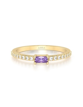 Anillo Abba Joyas 10 K De Oro Zirconia