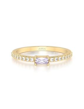 Anillo Abba Joyas 10 K De Oro Zirconia