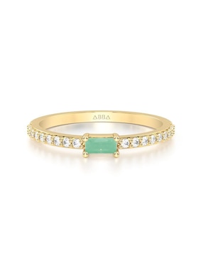 Anillo Abba Joyas 14 K De Oro Zirconia