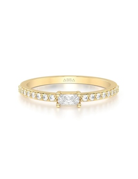 Anillo Abba Joyas 10 K"de Oro Zirconia