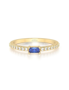 Anillo Abba Joyas 10 K De Oro Zirconia