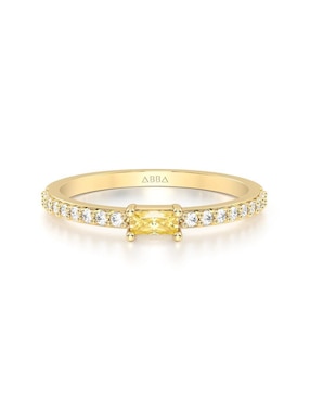 Anillo Abba Joyas 10 K De Oro Zirconia