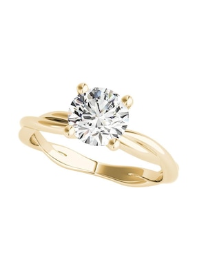 Anillo De Compromiso De Oro Amarillo 14 K Amore Mio Diamante