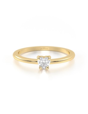 Anillo Abba Joyas 10 K De Oro Zirconia