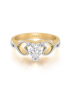 Anillo De Compromiso De Oro 10 K Abba Joyas Zirconia