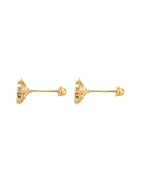 Broqueles de flor Mancini de oro con acabado brillante zirconia