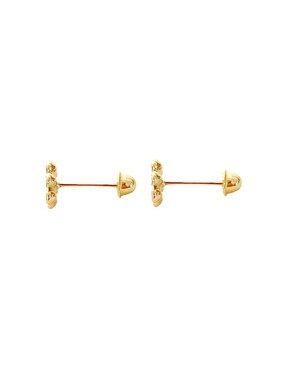 Broqueles de flor Mancini de oro con acabado brillante zirconia
