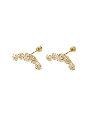 Broqueles de estrella Mancini de oro con acabado brillante zirconia