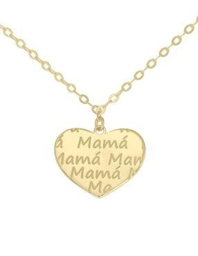 Colgante Y Dije de corazón Fianelli mamá de oro amarillo 14 K