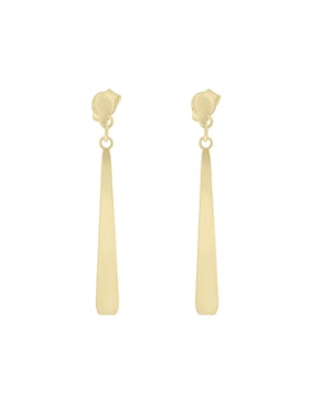 Aretes Largos Fianelli Yamina De Oro Amarillo 14 K Acabado Brillante