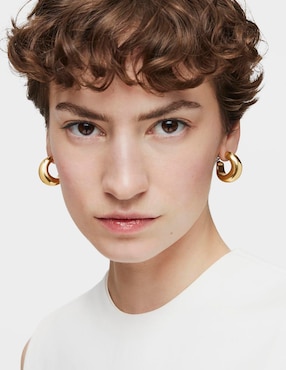 Aretes de aro Tous Galia Basics de plata P 925 con acabado baño de oro
