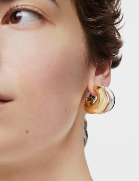 Aretes de aro Tous Galia Basics de plata P 925 con acabado baño de oro