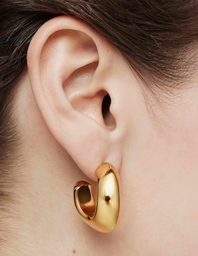 Aretes de aro Tous Galia Basics de plata P 925 con acabado baño de oro