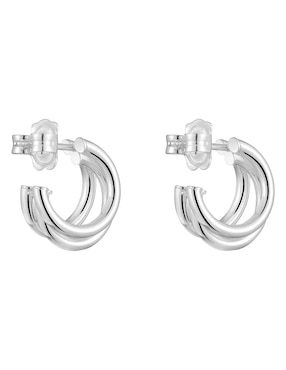 Aretes de aro Tous de plata P 925 con acabado brillante