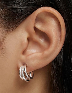 Aretes de aro Tous de plata P 925 con acabado brillante
