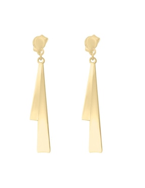 Aretes Cortos Fianelli Reginald De Oro Amarillo 14 K Acabado Brillante