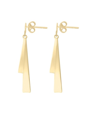 Aretes Fianelli Reginald de oro con acabado brillante