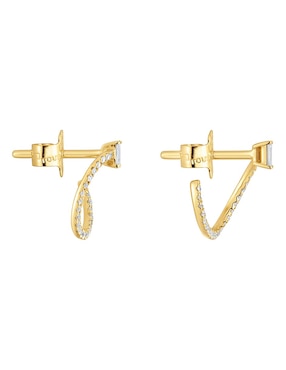 Aretes de aro Tous Les Classiques de oro con acabado pavé diamante