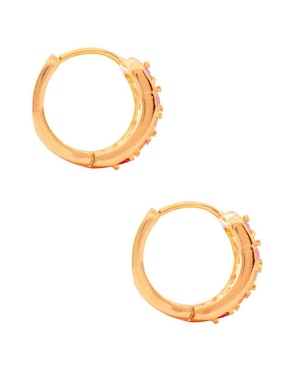 Aretes circulares Unlimited By Ob con acabado chapa de oro zirconia