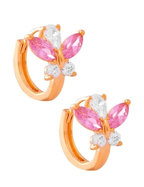 Aretes de mariposa Unlimited By Ob con acabado chapa de oro zirconia