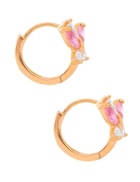 Aretes de mariposa Unlimited By Ob con acabado chapa de oro zirconia