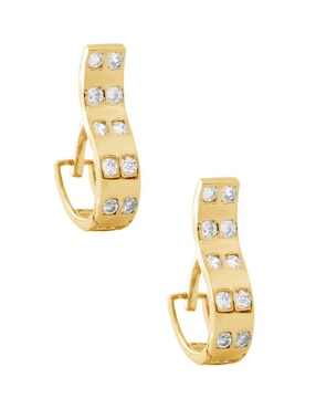 Aretes circulares Unlimited By Ob con acabado chapa de oro zirconia