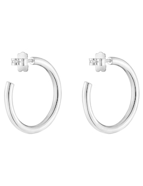 Aretes de aro redondos Tous Basic de plata P 925 con acabado brillante