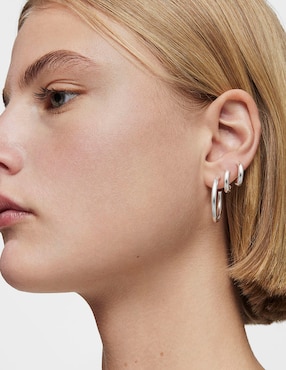 Aretes de aro redondos Tous Basic de plata P 925 con acabado brillante