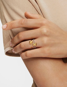 Anillo de oso Tous Mesh Tube 18 k de oro brillante