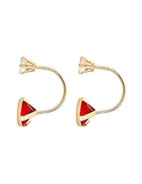 Aretes redondos Mancini de oro con acabado diamantado zirconia