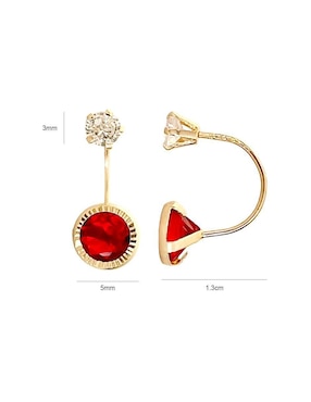 Aretes redondos Mancini de oro con acabado diamantado zirconia