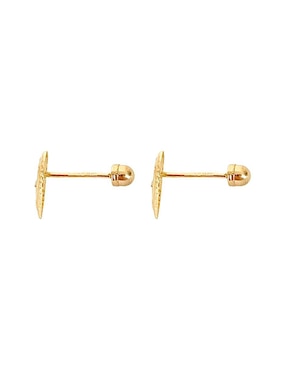 Broqueles de corazón Mancini de oro con acabado pavé zirconia