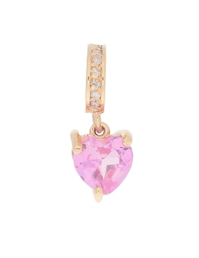 Charm De Corazón Fonelli De Oro 14 K Diamante