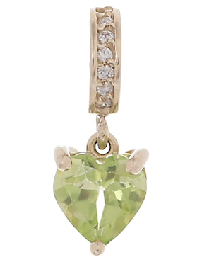 Charm De Corazón Fonelli De Oro Amarillo 14 K Peridoto