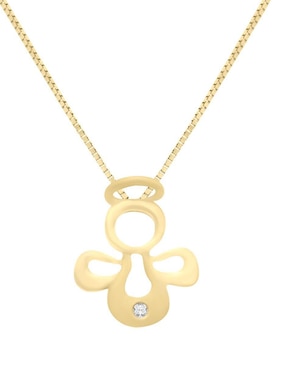 Colgante Y Dije De Angel Fianelli Lucy De Oro Amarillo 14 K Diamante